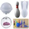 Xzan Bowling Ball Molds Silicone Durable Clear Molds Bowling Ball and Bowling Pin Maker 2 Epoxy Molds for Bowling Games and Home Decoration