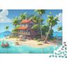 Shangancb Holiday Bay 500 stukjes, puzzel voor volwassenen, een prachtige en kleurrijke vakantiebestemming, kleurrijke puzzel, behendigheidsspel voor het hele gezin, decoratie Educ speelgoedidee