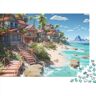 Shangancb Holiday Bay Puzzel met 300 delen voor een prachtige en kleurrijke vakantiebestemming voor volwassenen, kleurrijk behendigheidsspel, behendigheidsspel voor het hele gezin, familie, decoratie,