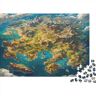 DAKINCHERRY World Map 500 stuks klassieke puzzelspellen intelligentie wereldcontinent cadeau voor liefde en vriend onmogelijk puzzel 500 stuks (52 x 38 cm)