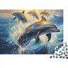 PMVCFRXA Dolfijnenpuzzel 500 stukjes volwassen puzzel dolfijnen speelgoed puzzel van hout cadeau 500 stuks (52 x 38 cm)
