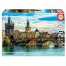 Educa Puzzel, 2000 stukjes voor volwassenen, bezienswaardigheden van Praag, inclusief lijm Fix puzzel, vanaf 14 jaar (18504)