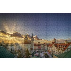 GUOHLOZ Puzzel, 500 stukjes, voor volwassenen, kinderen, volwassenen, van hout,kunst, doe-het-zelf,speelgoed, cadeau, Duitsland, Beieren, Kerk, Regensburg, 52x38cm