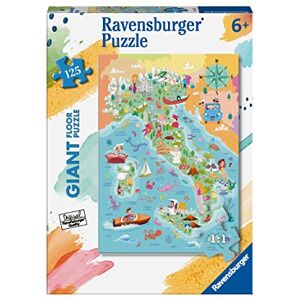 Ravensburger Puzzelkaart van Italië, collectie 125 Giant vloerbedekking, 125 stuks, aanbevolen leeftijd van 6 jaar