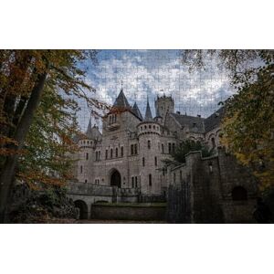 GUOHLOZ Puzzel, 1000 stukjes, voor volwassenen, kinderen, volwassenen, van hout,kunst, doe-het-zelf,speelgoed, cadeau, Herfst, Duitsland, Nedersaksen, Kasteel Marienburg, 75x50cm