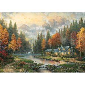 Schmidt Spiele 58784 Thomas Kinkade, Evening at Autumn Lake, puzzel met 1000 stukjes, kleurrijk Schmidt Spiele 58784 Thomas Kinkade, Evening at Autumn Lake, puzzel met 1000 stukjes, kleurrijk