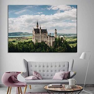 IGHSNZUH Puzzels Voor Volwassenen 1000 Stukjes Puzzel Kasteel Neuschwanstein, Duitsland Woonkamer Educatief Intellectueel Decomprimerend Speelgoed Leuk Familiespel Voor Kinderen Volwassenen 50X75Cm