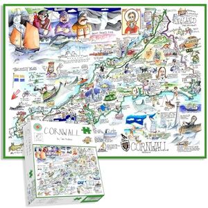 Cornwall Kaart Legpuzzel - 1000 Stukken Cornwall Kaart Legpuzzel - 1000 Stukken