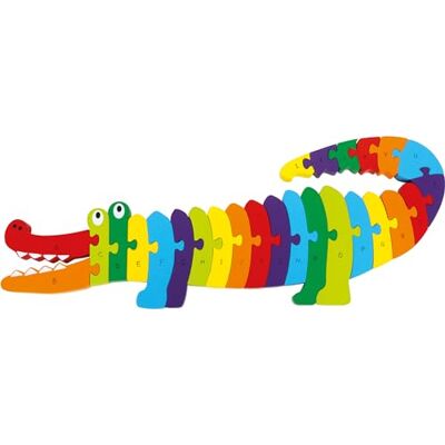 small foot Puzzel krokodil ABC van kleurrijk gelakt hout, alfabet leren, geweldig puzzelplezier met leereffect, 3425 small foot Puzzel krokodil ABC van kleurrijk gelakt hout, alfabet leren, geweldig puzzelplezier met leereffect, 3425