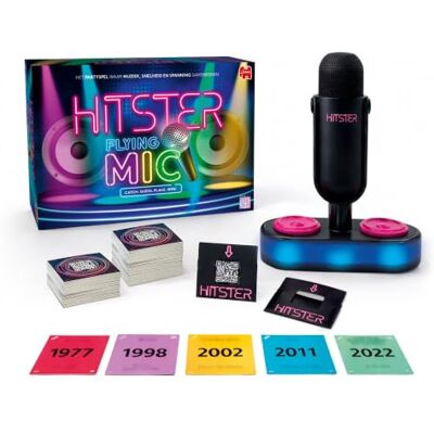 Jumbo Hitster Flying Mic – Muzikaal reactiespel voor volwassenen met 225 hits, NL Ludiek kaart- & bordspel voor feestjes, spelletjesavonden, vrienden, familie – muziek- en reactiespel voor 2-10 spelers, 16+ Jumbo Hitster Flying Mic – Muzikaal reactiespel voor volwassenen met 225 hits, NL Ludiek kaart- & bordspel voor feestjes, spelletjesavonden, vrienden, familie – muziek- en reactiespel voor 2-10 spelers, 16+