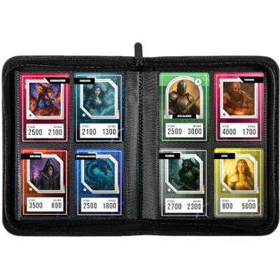 Konix Mini Album Premium 160 Sammelkarten 4 Taschen 63 x 88 mm pro Seite Kompatibel mit Magic The Gathering, Pokémon, Yu-Gi-Oh! Schwarz Konix Mini Album Premium 160 Sammelkarten 4 Taschen 63 x 88 mm pro Seite Kompatibel mit Magic The Gathering, Pokémon, Yu-Gi-Oh! Schwarz
