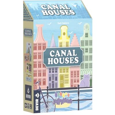 Devir Canal Houses Familie-bordspel, bouw van huizen op kanalen van Amsterdam, 2-5 spelers, snelle spellen, Europees stadsthema, Spaanse versie Devir Canal Houses Familie-bordspel, bouw van huizen op kanalen van Amsterdam, 2-5 spelers, snelle spellen, Europees stadsthema, Spaanse versie