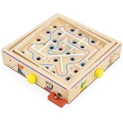 Janod Labyrint-spel van hout voor kinderen en volwassenen, traditioneel speelgoed, 2 metalen ks inbegrepen, ontwikkel concentratie en vaardigheden, vanaf 5 jaar, J03371, J03371 Janod Labyrint-spel van hout voor kinderen en volwassenen, traditioneel speelgoed, 2 metalen ks inbegrepen, ontwikkel concentratie en vaardigheden, vanaf 5 jaar, J03371, J03371