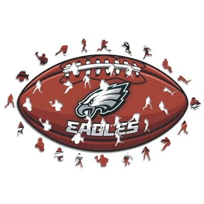 ICONIC Puzzles - Philadelphia Eagles – Voetbal met Logo - Groot Houten Puzzel ICONIC Puzzles - Philadelphia Eagles – Voetbal met Logo - Groot Houten Puzzel