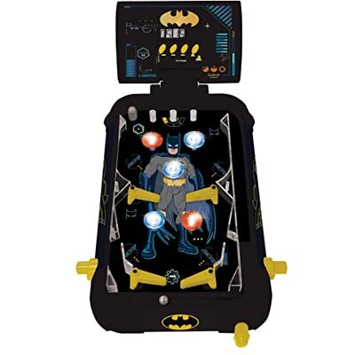 Lexibook Elektronische Flipperkast Batman, Leuke Geluids- en Lichteffecten, 5 Obstakels, Werkt op 3 LR14-batterijen, Zwart/Geel, JG610BAT Lexibook Elektronische Flipperkast Batman, Leuke Geluids- en Lichteffecten, 5 Obstakels, Werkt op 3 LR14-batterijen, Zwart/Geel, JG610BAT