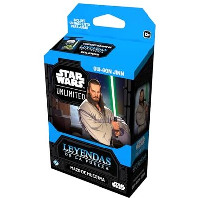 Fantasy Flight Games Asmodee FFG Star Wars Unlimited Verzamelkaartspel, Legenden van de Macht, Qui-Gon Jinn-spel, exclusieve kaarten, vanaf 12 jaar, 2 spelers, Spaans Fantasy Flight Games Asmodee FFG Star Wars Unlimited Verzamelkaartspel, Legenden van de Macht, Qui-Gon Jinn-spel, exclusieve kaarten, vanaf 12 jaar, 2 spelers, Spaans