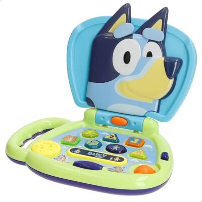 COLORBABY Bluey Mi, eerste computer met dynamische toetsen, officieel gelicentieerd product, interactieve computer, geïntegreerde handgreep, interactief speelgoed in het Engels, spelletjes voor COLORBABY Bluey Mi, eerste computer met dynamische toetsen, officieel gelicentieerd product, interactieve computer, geïntegreerde handgreep, interactief speelgoed in het Engels, spelletjes voor