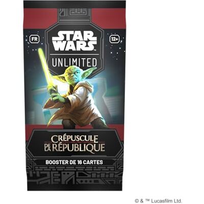 Asmodee FFG Star Wars: Unlimited Schemering van de Republiek Booster met 16 Kaarten Verzamelkaartspel voor volwassenen en kinderen, vanaf 12 jaar, 2 spelers Franse versie Asmodee FFG Star Wars: Unlimited Schemering van de Republiek Booster met 16 Kaarten Verzamelkaartspel voor volwassenen en kinderen, vanaf 12 jaar, 2 spelers Franse versie
