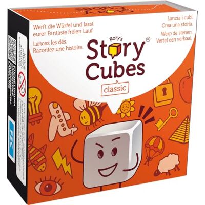 Asmodee Zygomatic, Rory's Story Cubes Classic, DE-versie, samenwerkend familiespel voor 1 of meer spelers vanaf 6 jaar, dobbelspel met 20 minuten speeltijd per partij, meertalig Asmodee Zygomatic, Rory's Story Cubes Classic, DE-versie, samenwerkend familiespel voor 1 of meer spelers vanaf 6 jaar, dobbelspel met 20 minuten speeltijd per partij, meertalig