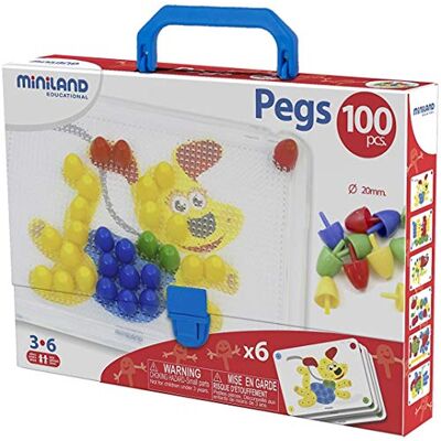 Miniland 31806 Pegs Box 21 x 31 cm (100-delig) Miniland 31806 Pegs Box 21 x 31 cm (100-delig)