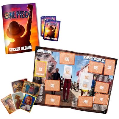 Bizak One Piece Cards 64395001 Officieel album met 10 stickers, collectie van 200 stickers met holografische en gestanste designs, geïnspireerd op seizoenen 1 en 2 Bizak One Piece Cards 64395001 Officieel album met 10 stickers, collectie van 200 stickers met holografische en gestanste designs, geïnspireerd op seizoenen 1 en 2