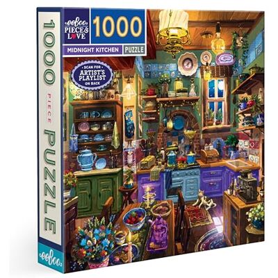 eeBoo Puzzel 1000 stukjes Midnight Kitchen puzzel voor volwassenen 1000 stukjes karton puzzelgrootte 58,4 cm x 58,4 cm eeBoo Puzzel 1000 stukjes Midnight Kitchen puzzel voor volwassenen 1000 stukjes karton puzzelgrootte 58,4 cm x 58,4 cm