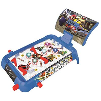 Lexibook Nintendo Mario Kart Elektronische Tafel Flipperkast, Actie- en Reactiespel voor Kinderen en Familie, LCD-scherm, Licht- en Geluidseffecten, Blauw/Rood, JG610NI Lexibook Nintendo Mario Kart Elektronische Tafel Flipperkast, Actie- en Reactiespel voor Kinderen en Familie, LCD-scherm, Licht- en Geluidseffecten, Blauw/Rood, JG610NI