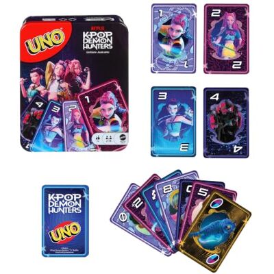 Mattel UNO Netflix KPop Demon Hunters kaartspel Op de film geïnspireerd kaartspel met speciale Golden Honmoon-regel, voor kinderen, tieners en familieavonden, JTT40 Mattel UNO Netflix KPop Demon Hunters kaartspel Op de film geïnspireerd kaartspel met speciale Golden Honmoon-regel, voor kinderen, tieners en familieavonden, JTT40