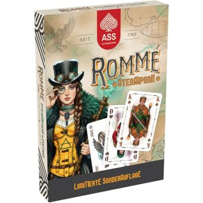 ASS Altenburger Special Rommé Steampunk: Limitierte Sonderedition mit Magie und Eleganz, 2 Kartendecks in Premium Leinen je 55 Blatt (110 Karten inkl. 6 Joker) ASS Altenburger Special Rommé Steampunk: Limitierte Sonderedition mit Magie und Eleganz, 2 Kartendecks in Premium Leinen je 55 Blatt (110 Karten inkl. 6 Joker)