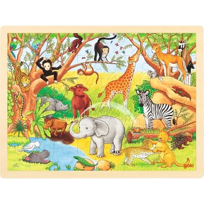 Goki Einlegepuzzle Afrika: 40 x 30 x 0,8 cm, Holz, 48 Teile, per Stück Goki Einlegepuzzle Afrika: 40 x 30 x 0,8 cm, Holz, 48 Teile, per Stück