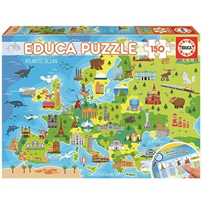 Educa kaart Europa puzzel, 150 stukjes, (18607) Educa kaart Europa puzzel, 150 stukjes, (18607)