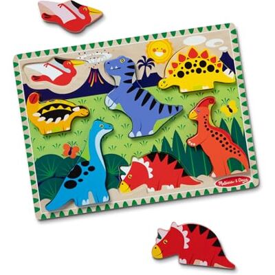 Melissa & Doug Extra dikke houten dino-puzzel (7 stukjes) Melissa & Doug Extra dikke houten dino-puzzel (7 stukjes)