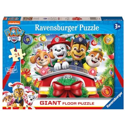 Ravensburger Puzzel Paw Patrol Kerstmis, collectie 24 enorme bodem, cadeau-idee voor kinderen vanaf 3 jaar, educatief en stimulerend spel, 24 reuzenddelen Ravensburger Puzzel Paw Patrol Kerstmis, collectie 24 enorme bodem, cadeau-idee voor kinderen vanaf 3 jaar, educatief en stimulerend spel, 24 reuzenddelen