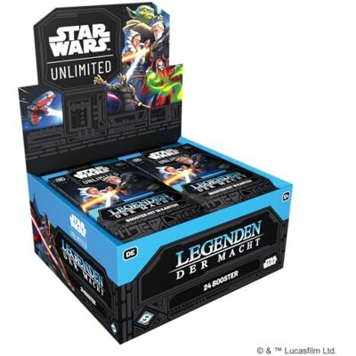 Fantasy Flight Games Asmodee FFG Star Wars: Unlimited Trading Card Game Legenden der Macht Booster Display (24 booster packs) TCG voor kinderen en volwassenen, leeftijd 12+, 2+ spelers, 20 minuten, Duits Fantasy Flight Games Asmodee FFG Star Wars: Unlimited Trading Card Game Legenden der Macht Booster Display (24 booster packs) TCG voor kinderen en volwassenen, leeftijd 12+, 2+ spelers, 20 minuten, Duits