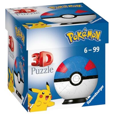 Ravensburger 3D Puzzle 11265,Pokémon Pokéballs Superball,Wit Ravensburger 3D Puzzle 11265,Pokémon Pokéballs Superball,Wit