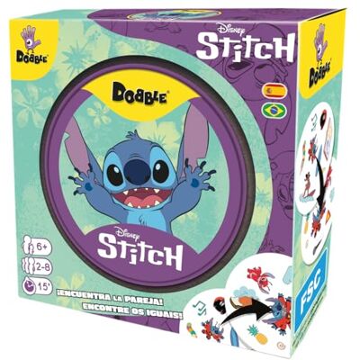 Asmodee Zygomatic Dobble Disney Stitch Observatie- en snelheidskaartenspel voor kinderen en volwassenen, vanaf 6 jaar, 2 tot 8 spelers, 15 minuten per spel, meertalig Asmodee Zygomatic Dobble Disney Stitch Observatie- en snelheidskaartenspel voor kinderen en volwassenen, vanaf 6 jaar, 2 tot 8 spelers, 15 minuten per spel, meertalig
