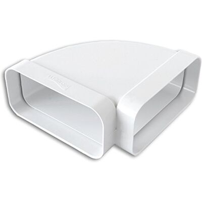 La Ventilazione CCO157B horizontale buiging van ABS voor rechthoekige buis, wit, 150 x 70 mm La Ventilazione CCO157B horizontale buiging van ABS voor rechthoekige buis, wit, 150 x 70 mm