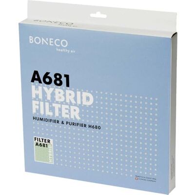 BONECO Hybride filter A681 speciaal gecoate filter voor de luchtbevochtiger en luchtreiniger H680 vernietigt bijna alle virussen BONECO Hybride filter A681 speciaal gecoate filter voor de luchtbevochtiger en luchtreiniger H680 vernietigt bijna alle virussen