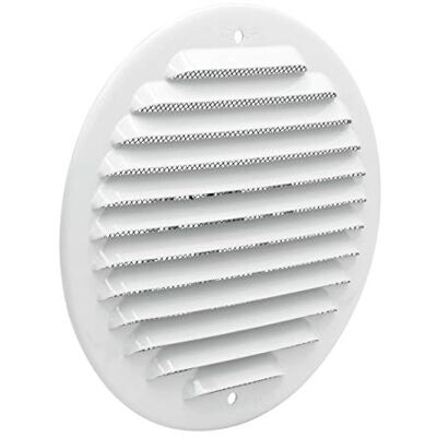 LA VENTILAZIONE GABT125R - Ronde metalen ventilatierooster met muskietennet, wit aluminium, ø 150 mm LA VENTILAZIONE GABT125R - Ronde metalen ventilatierooster met muskietennet, wit aluminium, ø 150 mm