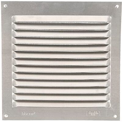 Amig Vierkant aluminium rooster met muggennet Ventilatierooster voor luchtuitlaat Ideaal voor keuken- en badkamerplafonds Afmetingen: 150 x 150 mm Zilverkleurig Amig Vierkant aluminium rooster met muggennet Ventilatierooster voor luchtuitlaat Ideaal voor keuken- en badkamerplafonds Afmetingen: 150 x 150 mm Zilverkleurig