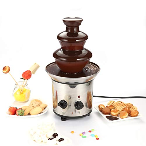 ONDIAN CHUNCIN Chocolade fonteinen, 170W Duurzame smeltende chocolade fondue machine, roestvrij staal chocolade waterval machine chocoladetoren (Amerikaanse standaard 110v)