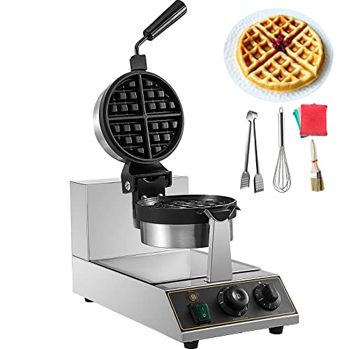 VBENLEM Vevor wafelmachine, 1100 W, draaibaar wafelijzer, 220 V, wafelijzer voor 4 wafels