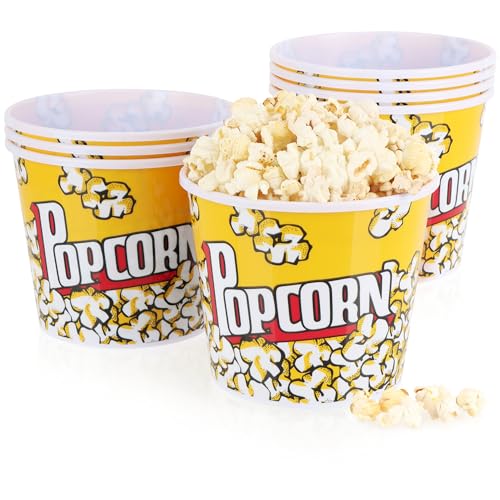 com-four ® 8x popcornemmers popcornschaal drankbeker voor popcorn kleine popcornbeker voor de perfecte filmavond thuis 1,25 liter (1,25 liter 8 emmers)