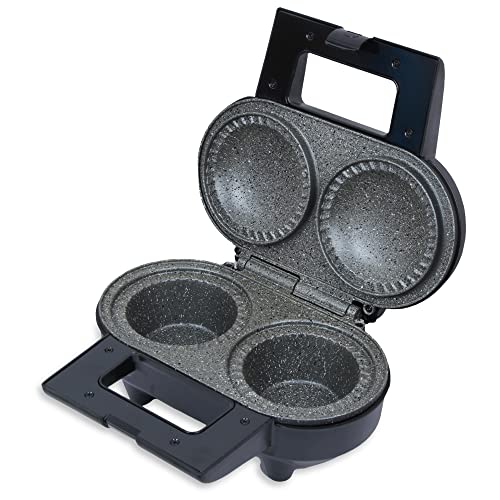 Schallen Dubbele Twin Elektrische Non-Stick Deep Fill Pie Maker Machine   Bak Traditionele Britse Pies   Zilver & Zwart