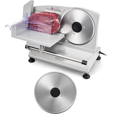 VEVOR Allessnijder, vleessnijder, 150 W, 65-90 omw/min, snijmachine met 17 cm lemmet, vleessnijmachine met 0-15 mm instelbare dikte voor bevroren vlees, ham, Prime Steak VEVOR Allessnijder, vleessnijder, 150 W, 65-90 omw/min, snijmachine met 17 cm lemmet, vleessnijmachine met 0-15 mm instelbare dikte voor bevroren vlees, ham, Prime Steak