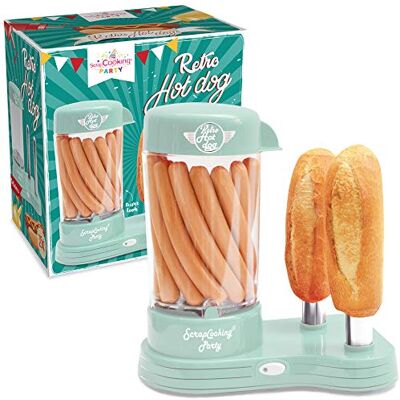 ScrapCooking Hot Dog Maker machine, capaciteit 12 worstjes en 2 broodjes, vintage retro-stijl voor feestjes, barbecues, feesten, kermis, verjaardag, groen, 0601 ScrapCooking Hot Dog Maker machine, capaciteit 12 worstjes en 2 broodjes, vintage retro-stijl voor feestjes, barbecues, feesten, kermis, verjaardag, groen, 0601