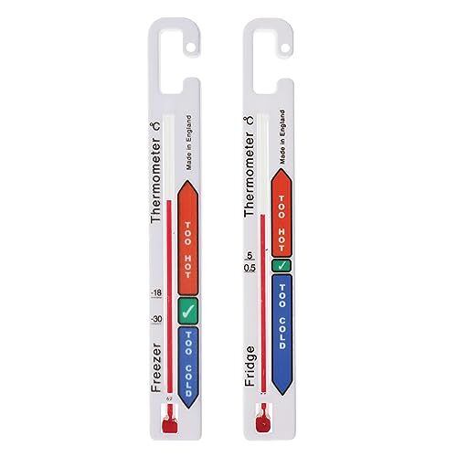 Thermometer World Twin Pack Koelkast Vriezer Thermometer Pack met kleurgecodeerde koelkast veilige temperatuurzones ideale vriezer en koelkast temperatuur thermometer pakket