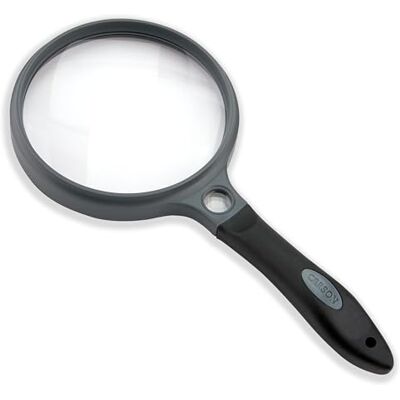 Carson SureGrip Rubberen Soft Grip Hand-Held Vergrootglas – 2x Acryl Lens & 11.5x Spot Lens (SG-12) Carson SureGrip Rubberen Soft Grip Hand-Held Vergrootglas – 2x Acryl Lens & 11.5x Spot Lens (SG-12)