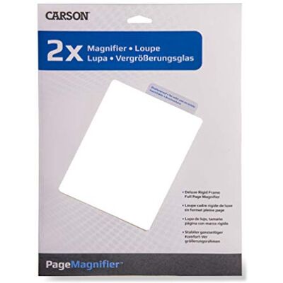 Carson Page Magnifier 2x Bladvergrootglas, Volledige Pagina's Formaat, Ideale Leeshulp voor Boeken, Kranten, Tijdschriften (DM-21) Carson Page Magnifier 2x Bladvergrootglas, Volledige Pagina's Formaat, Ideale Leeshulp voor Boeken, Kranten, Tijdschriften (DM-21)
