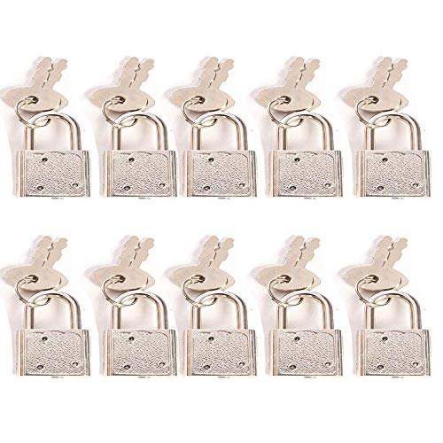 N\A 10 Stuks Mini Leuke Dagboek Hangsloten Kleine Bagage Sloten Sleutelhangsloten Met Sleutels Voor Sieraden Doos Opbergdoos Dagboek Handtas Gift